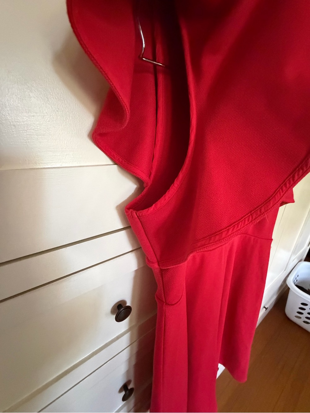 Maeve Red Ruffle-Sleeve Midi Dress - Picture 7 of 8